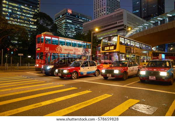 HONG KONG - CIRCA NOVEMBER, 2016:\
Hong Kong urban landscape at nighttime. Hong Kong  is an autonomous\
territory on the Pearl River Delta of East\
Asia.