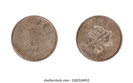 Hong Kong closeup coin 1 dollar