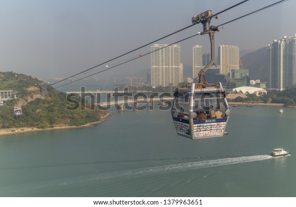 Hong Kong   Deptember 24, 2017  Ngong\
Ping 360 cable car carry tourists to top of the hil.l  The project\
was previously known as Tung Chung Cable Car\
Project