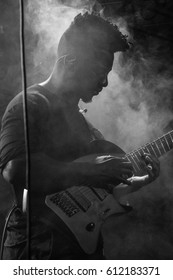 HONG KONG - February 21, 2017: American Instrumental Progressive Metal Band Animal As Leaders Show, Guitarist Tosin Abasi Performed On Stage