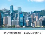 Hong Kong financial district skyline