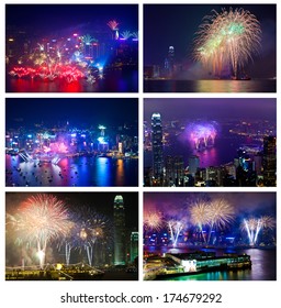 Hong Kong Fireworks Collage