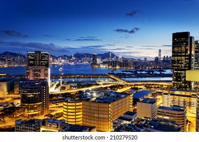 Hong Kong Island From Kowloon Kwun Tong District