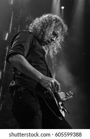 HONG KONG - January 20, 2017: American Heavy Metal Band Metallica Show, Guitarist Kirk Hammett Performed On Stage