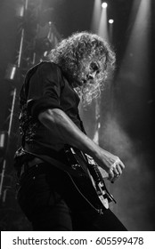 HONG KONG - January 20, 2017: American Heavy Metal Band Metallica Show, Guitarist Kirk Hammett Performed On Stage