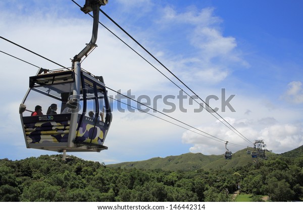 HONG KONG, JUNE 29, Ngong\
Ping 360 is a tourism project on Lantau Island in Hong Kong on 29\
june 2013. The project was previously known as Tung Chung Cable Car\
Project