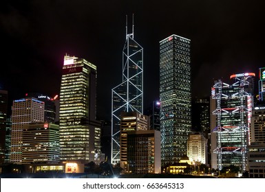 HONG KONG - JUNE 29: View of modern skyscrapers in heart of Hong Kong,on June 29,2011. Hong Kong is an international financial center,which consists of 112 buildings,standing higher than 180 meters - Shutterstock ID 663645313