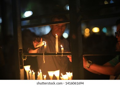 Hong Kong, June 4 2019: People Join The Memorials For The Tiananmen Square Protests Of 1989 In Victoria Park On 4 June 2014. 