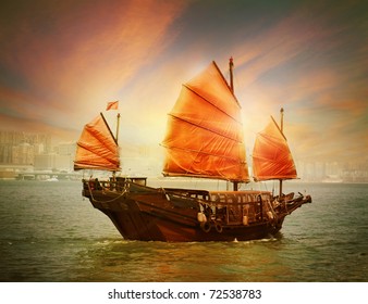 Hong Kong Junk Boat