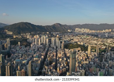 Hong Kong Kowloon Sunset Drone