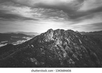 Hong Kong Lion Rock Black And White