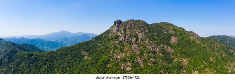 Hong Kong Lion Rock Mountain From Blue Sky