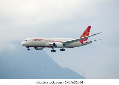 HONG KONG – May 1, 2015: Air India B787 Arrive In Hong Kong International Airport. Air India Is The Flag Carrier Airline Of India. Headquartered At Delhi.