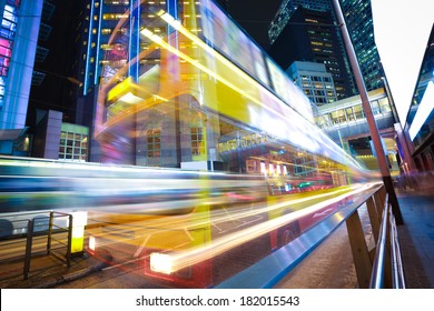 Hong Kong modern landmark buildings backgrounds of city road light trails - Shutterstock ID 182015543