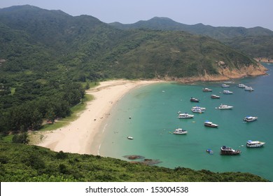 Hong Kong Natural Scenes The Beautiful Gulf And Boats In The Party In Long Ke Wan,  Sai Kung, Hong Kong Global Geopark