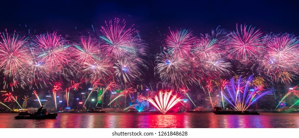 Hong Kong New Year Fireworks Countdown