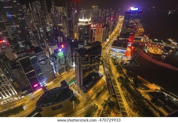 Hong Kong Night Landscape Aerial View Stock Photo 470729933 | Shutterstock