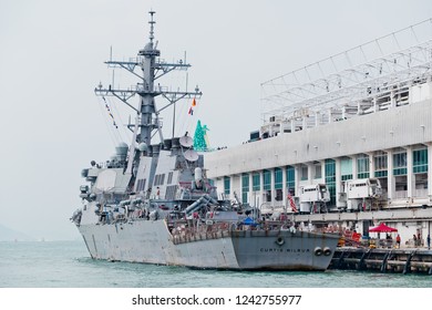 Hong Kong - November 24, 2018 : USS Curtis Wilbur Arrived In Hong Kong.