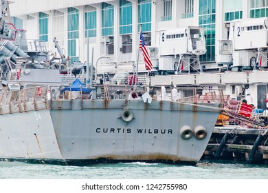 Hong Kong - November 24, 2018 : USS Curtis Wilbur Arrived In Hong Kong.