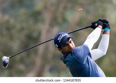 Hong Kong - November 24 2018: Aaron Rai Of England Tees Off During Day Three Of The Honma Hong Kong Open In Hong Kong, Hong Kong. 