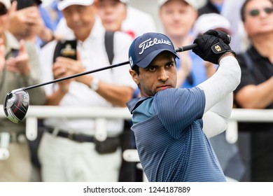 Hong Kong - November 24 2018: Aaron Rai Of England Tees Off During Day Three Of The Honma Hong Kong Open In Hong Kong, Hong Kong. 