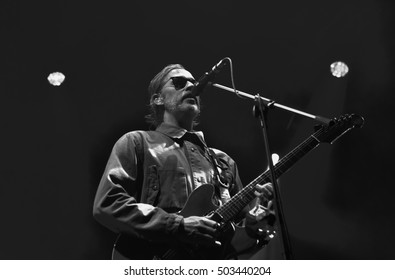 HONG KONG - NOVEMBER 27, 2015: Clockenflap 2015, The Ride, Guitarist Andy Bell Performing On Stage With Other Band Members