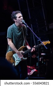 HONG KONG - November 27,2016: Clockenflap 2016, Yo La Tengo, An Indie American Rock Band, Founder And Vocalist Ira Kaplan Performed On Stage With A Guitar