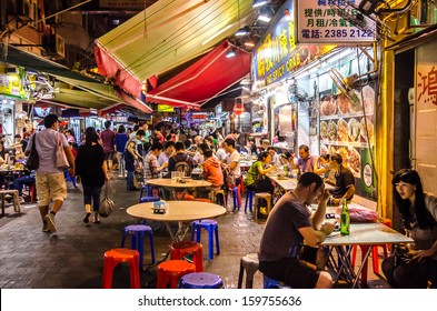 HONG KONG - OCTOBER 14:Temple Street :It is known for its night market and one of the busiest flea markets at night in the territory. October 14 ,2013 in Hong Kong