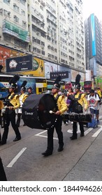 HONG KONG - October 24 2015: Participants At A Charity Walk March  Parade On The Streets Of Hong Kong Around The Causeway Bay Area.