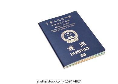 Hong Kong Passport Isolated On White Background