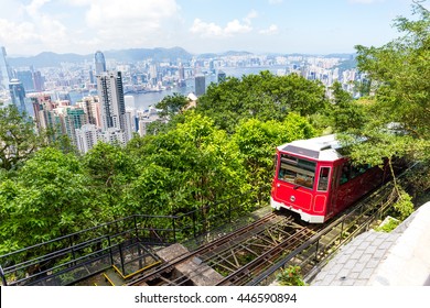 Hong Kong Peak Tram With City View