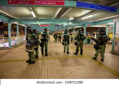 Hong Kong - Sep 8, 2019:  The mass march to the US Consulate-General on Sep 8 began at Chater Garden, amid more MTR vandalism and tear gas.