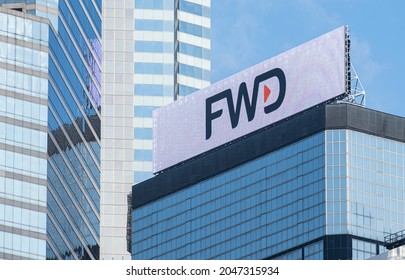 HONG KONG - September 25, 2021: FWD company in Hong Kong. FWD is the insurance business of investment group, Pacific Century Group.