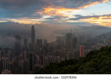 Hong Kong Skyline At Dawn