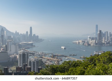 Hong Kong Skyline Daytime From Braemar Hill