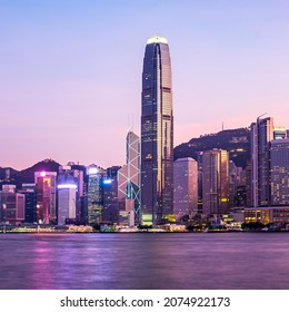Hong Kong skyline at dusk - Shutterstock ID 2074922173