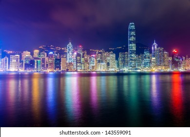 Hong Kong skyline at night - Powered by Shutterstock