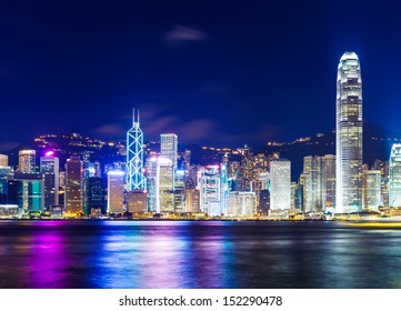 Hong Kong Skyline At Night