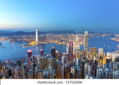 Hong Kong Skyline At Night