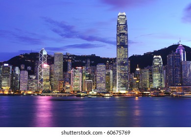 Hong Kong Skyline At Night