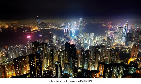 Hong Kong Skyline At Night