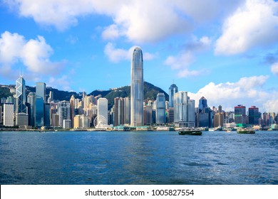 Hong Kong Skyline And Victoria Harbor In Morning