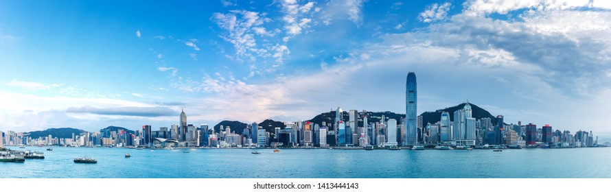 Hong Kong Skyline, View From Victoria Harbour