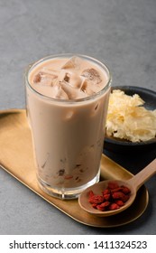 Hong Kong Style Milk Tea With Ice In A Clean Glass