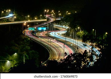 Hong Kong Tuen Mun Road At Night