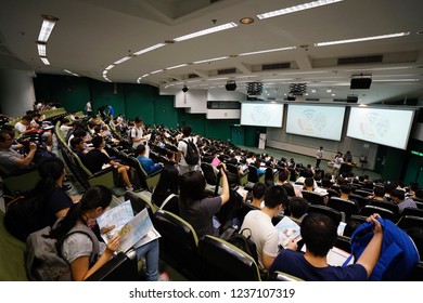 The Hong Kong University Of Science And Technology,  Clear Water Bay, Sai Kung, Hong Kong - 20 September 2018: Students Sitting At The Lecture Hall To Attend The Lecture.