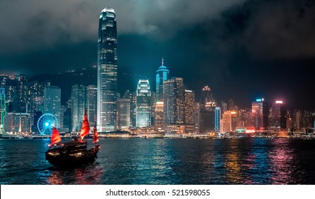 Hong Kong Victoria Harbor night view