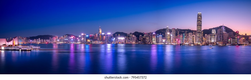 Hong Kong Victoria Harbour Night View
