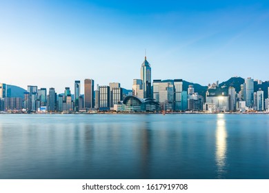 Hong Kong Victoria Harbour Skyline In Daytime