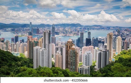 Hong Kong View From Top Of Victoria Park